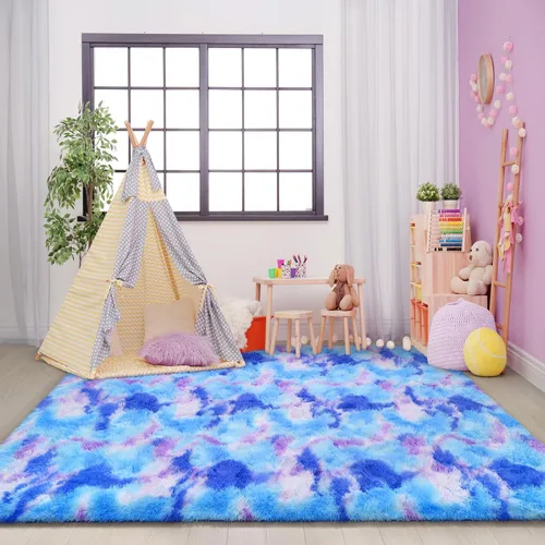 Vista 7 de AROGAN Alfombras suaves de 2 x 4 pies para dormitorio, alfombra mullida de felpa, alfombra peluda que no desprende para guardería, habitación