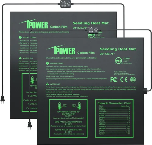 Vista 14 de iPower Alfombrilla térmica de siembra de 10 x 20.75 pulgadas, película de carbono mejorada, cálida, impermeable, para interiores, germinación
