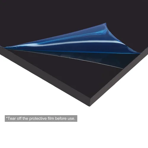 Vista 5 de MECCANIXITY Hoja de plástico ABS negro de 7 x 4 x 0.2 pulgadas para modelo de construcción, manualidades de bricolaje, panel, paquete de 2