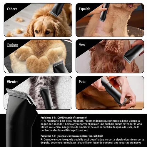 Vista 3 de Juego de 5 cuchillas de cerámica de repuesto desmontables profesionales, compatibles con Andis AGC, BDC, BGC, MBG, oster Classic