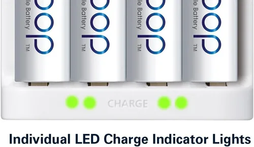 Vista 9 de Cargador de batería avanzado individual Panasonic Eneloop con 4 luces led que indican la carga BQ-CC17 Blanco