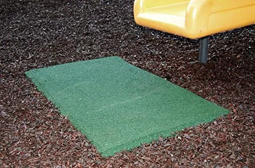 Vista 3 de IncStores Alfombrilla de goma extra gruesa para patio de recreo de 2 1/4 pulgadas de grosor, para agarre y seguridad alrededor de columpios