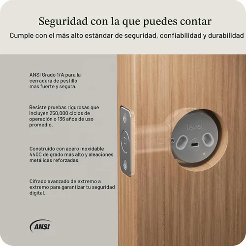 Vista 6 de Bloqueo inteligente Level Bolt (Matter) – Haz que tu cerradura sea inteligente sin cambiar llaves o hardware – Matter-Over-Thread, entrada sin llave