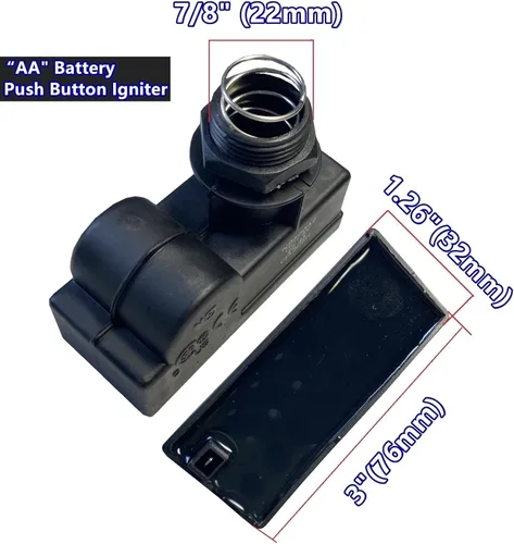 Vista 6 de Encendedor de botón de presión de batería AA universal - Reemplazo de parrilla de gas compatible con Char-Broil, Nexgrill, Brinkmann, Blackstone