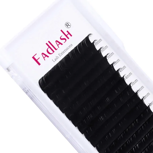 Vista 93 de Extensiones de pestañas de volumen regular, bandeja mixta, 0.03 mm, rizo B, 8-14 mm, de visón premium y seda, volumen de pestañas, suaves, mate