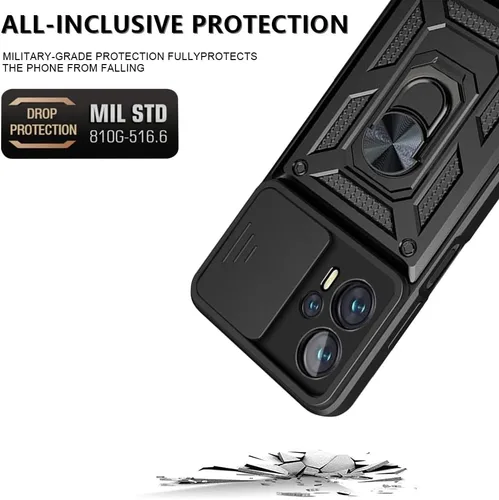 Vista 8 de CCSmall Funda para Xiaomi Poco X4 GT 5G con cubierta deslizante para cámara