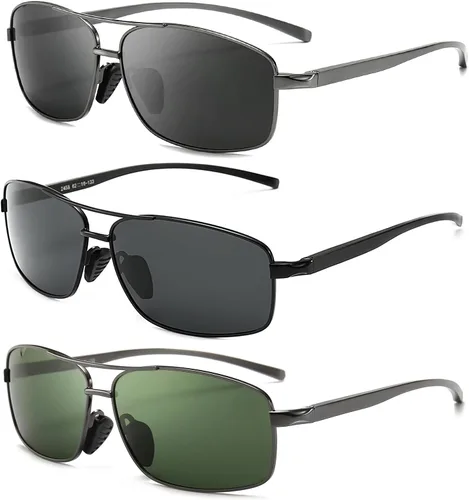 Vista 15 de SUNGAIT lentes de sol polarizados rectangulares livianos con protección 100% contra rayos UV