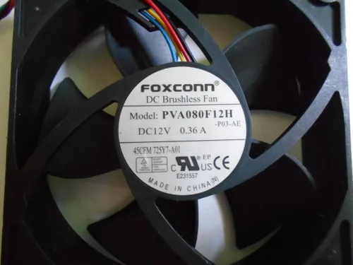 Vista 3 de FOXCONN PVA080F12H 12V 0.36A 4WIRE 4.32W 8020 VENTILADOR DE REFRIGERACIÓN