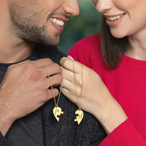 Vista 2 de U7 BFF Collar para 23456 Muchachos, Mujeres, Acero Inoxidable, Personalizado, Familia, Hermandad, Amistad, Personalizado, Nombre del Mejor Amigo