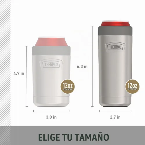 Vista 6 de THERMOS ICON SERIES, aislante delgado para latas de bebidas, 12 onzas, Glacier, acero inoxidable aislado al vacío