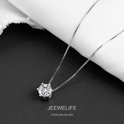 Vista 3 de Gifts for Mom Sterling Silver Cubic Zirconia Necklace Birthday Gifts for Women Girls Christmas Mother's Day Jewelry Gifts