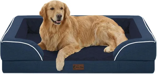 Vista 12 de Camas ortopédicas para perros grandes, cama de espuma viscoelástica impermeable para mascotas grandes con lados 89x56 cm, sofá para perros grandes