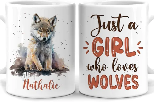 Vista 19 de Hyturtle Regalos Personalizados Amante de Osos - Taza de Café de Cerámica Just A Girl Who Loves Bears con Nombre Personalizado 11oz - Idea de Regalo