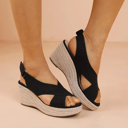 Vista 4 de Women's Summer Espadrilles Sandals Platform Sandals Wedge Ankle Strap Open Toe Sandals