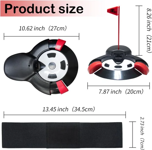 Vista 5 de Copa de retorno automática de pelota de golf, máquina de poner práctica automática, ayuda para entrenamiento de taza de golf, regreso