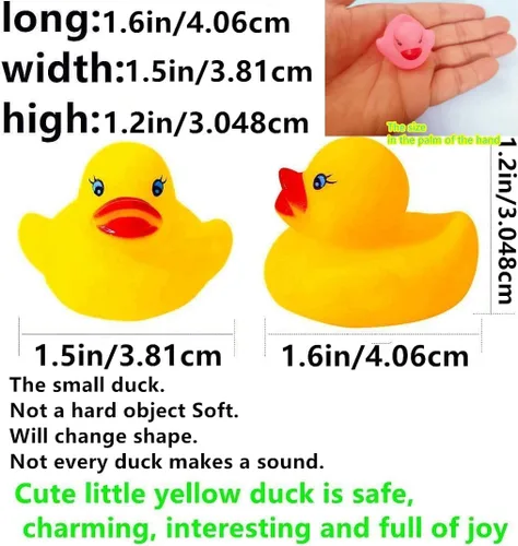 Vista 2 de Juego de mini pato de goma de gran tamaño, 10 piezas, flotador y chirriante, mini pato de goma, baño para bebé, ducha con sonido de pato, juguetes