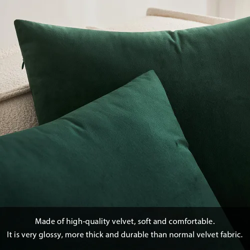 Vista 2 de MIULEE Funda de almohada de terciopelo suave, de lujo, decorativa, de Navidad, funda de cojín rectangular, decoración del hogar para sofá Verde