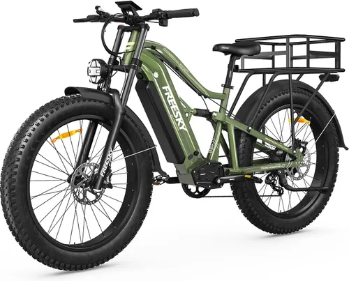 Vista 15 de FREESKY Bicicleta de montaña eléctrica, 20 MPH, 140 millas de largo alcance