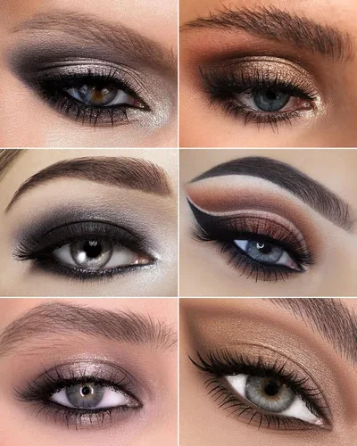 Vista 3 de Paleta de sombras de ojos ahumadas negras, 8 colores, gris oscuro, sombra de ojos ahumada para maquillaje gótico, negro, plateado, blanco, gris