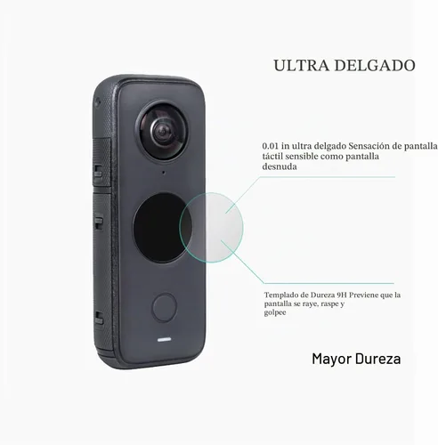 Vista 5 de Protector de lente compatible con Insta360 One x2, protector de pantalla de vidrio templado