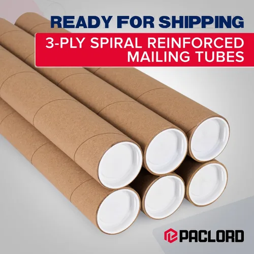Vista 4 de Tubo de cartón reforzado de 2 x 18 pulgadas, paquete de 4 tubos con 8 tapas, seguro aprobado por USPS, ideal para envío y almacenamiento