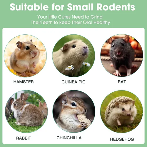 Vista 4 de WDEFUN 3 juguetes masticables de conejo, juguete de conejo colgante natural para masticar, golosinas para conejillos de indias, hámsters, jerbos