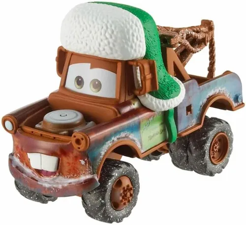 Vista 6 de Disney Pixar Cars Holiday Christmas Special Edition Winter Series - Paquete de fundición a presión de 3 autos – Mater, Lightning McQueen y moto