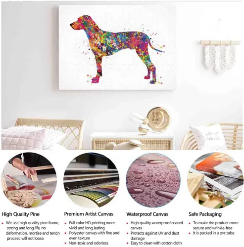 Vista 2 de MBARE Arte de pared abstracto de acuarela, impresión de acuarela de perro Rhodesian Ridgeback, impresión de perro personalizada, arte de perro