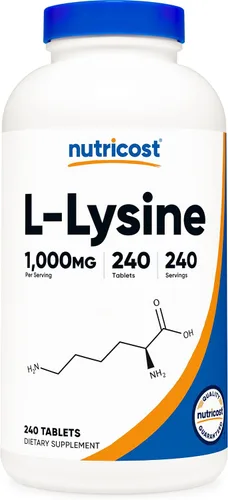 Vista 6 de Nutricost L-Lisina (1000 mg) 120 Tabletas, Sin Gluten
