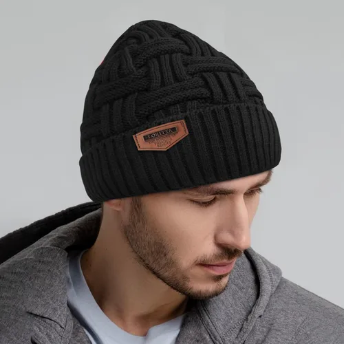Vista 6 de Loritta Gorro de invierno cálido de punto grueso y holgado para hombre