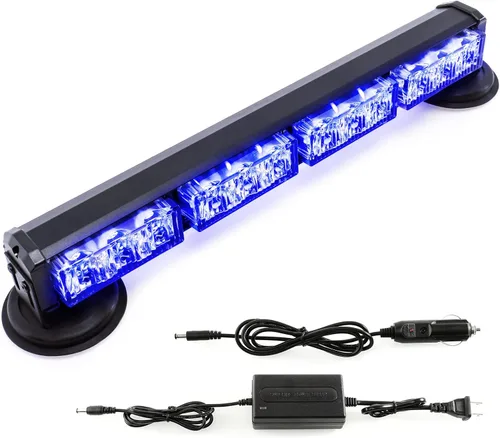 Vista 13 de Barra de luces estroboscópicas de emergencia alimentada por batería de 14.8 pulgadas para camiones/vehículos, recargable, inalámbrico, en la azotea