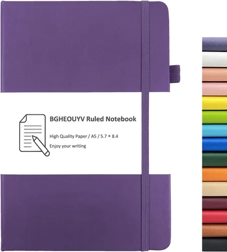 Vista 16 de Diario para cuaderno, cuaderno rayado con rayas universitarias A5, 160 páginas, diarios de tapa dura para escribir, cuadernos para el trabajo