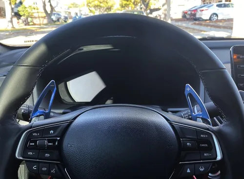 Vista 6 de iJDMTOY JDM Style Sports - Extensión de paletas de cambio de aluminio azul más grande compatible con Honda Civic 2022 en adelante, Accord 2023+