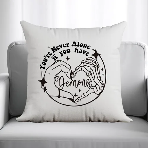 Vista 3 de Fundas de almohada góticas de 18 x 18 pulgadas, funda de almohada de mano de esqueleto, decoración de corazón de mano de esqueleto