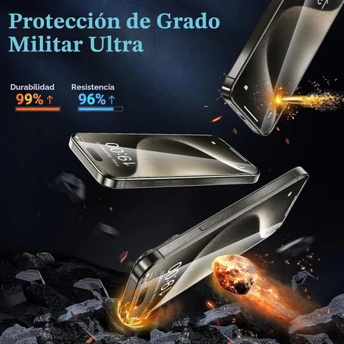 Vista 2 de YMHML Paquete de 3 protectores de pantalla de vidrio templado compatibles con iPhone 16 Plus, 15 Pro Max, 15 Plus, película HD de grado militar