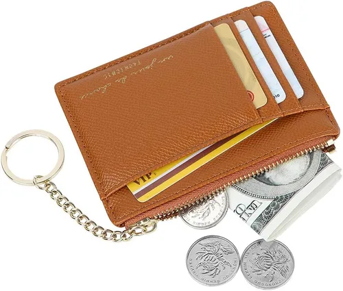 Vista 2 de Cartera minimalista para mujer, 8 tarjetas, monedero, monedero, bolsillo frontal, Casual