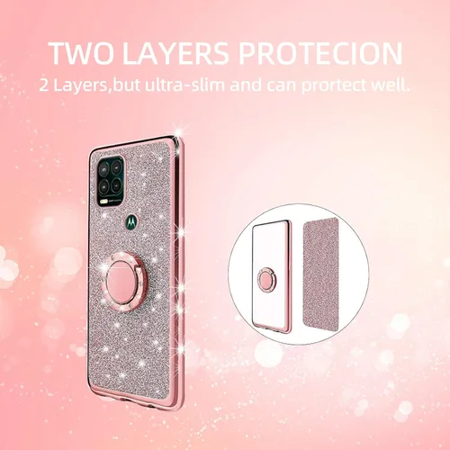 Vista 8 de Funda para Moto G Stylus 5G, funda de teléfono para Moto G Stylus 0.18 oz 2021 para mujer, de lujo, elegante, con purpurina, delgada, TPU brillante