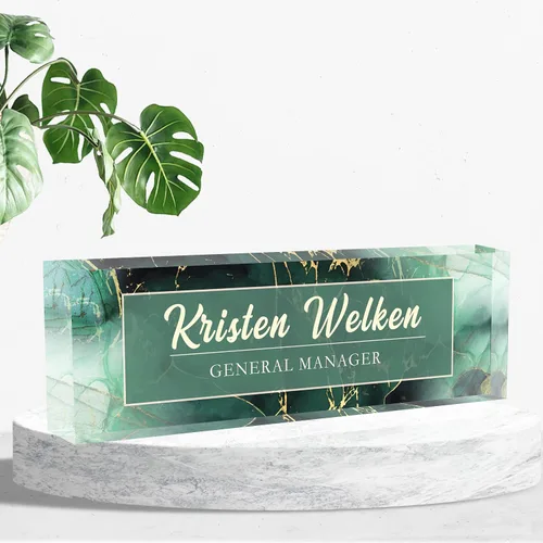 Vista 20 de Placa de nombre de escritorio personalizada, placa de identificación acrílica personalizada para decoración de escritorios, regalos