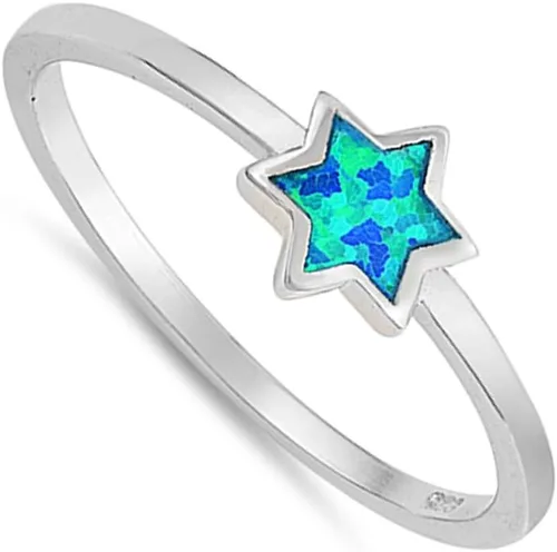 Vista 2 de CHOOSE YOUR COLOR Sterling Silver Star of David Ring