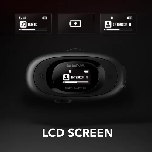 Vista 4 de Sena 5R LITE Auriculares de intercomunicación Bluetooth bidireccionales HD para motocicleta, paquete doble