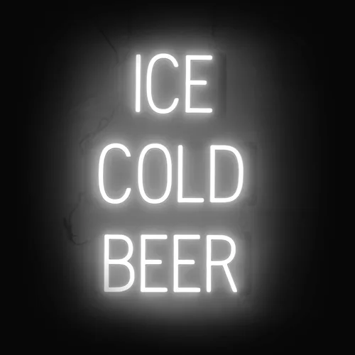 Vista 51 de SpellBrite Letrero de cerveza fría Letrero relacionado con la cerveza con aspecto de neón, fuente de luz LED verde 16.8 x 15.0 pulgadas