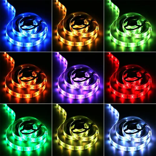 Vista 5 de Tira de luces LED alimentadas por batería, control remoto de 24 teclas, decoración DIY para interiores y exteriores, 1,99 m, resistente al agua