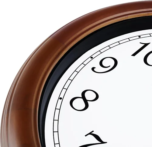 Vista 7 de Lafocuse Reloj de pared silencioso de madera maciza de 12 pulgadas, funciona con pilas, reloj de pared analógico marrón para decoración de sala