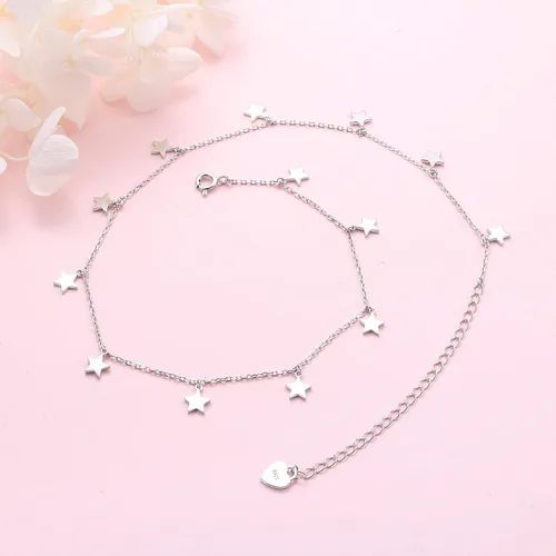 Vista 5 de Gargantilla de plata esterlina con colgante de cadena de disco para mujer, 13+3 pulgadas