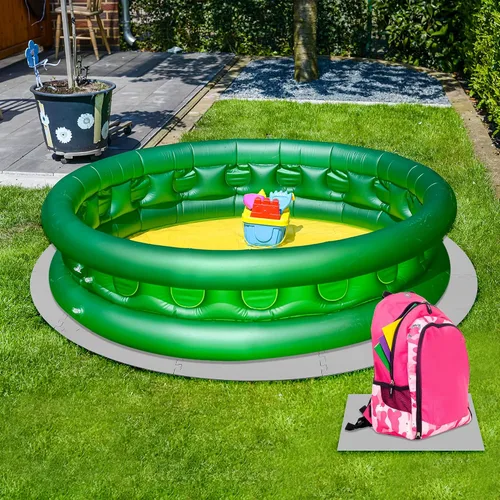 Vista 5 de Tapete protector de suelo de espuma de 80 pulgadas de diámetro, antideslizante, para bañeras de hidromasaje, balcón, ducha, bañera de hidromasaje