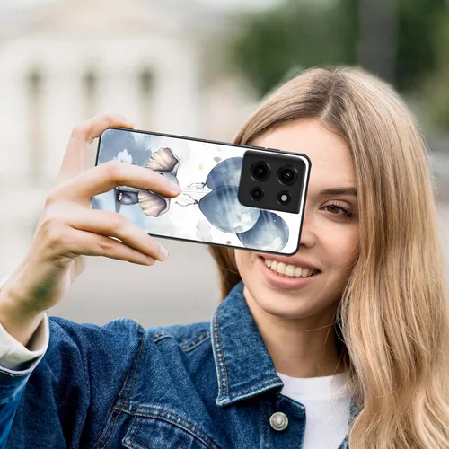 Vista 221 de Funda para Motorola Moto Edge 2022, cubierta trasera de vidrio templado con protector de pantalla, funda protectora a prueba de golpes para Motorola