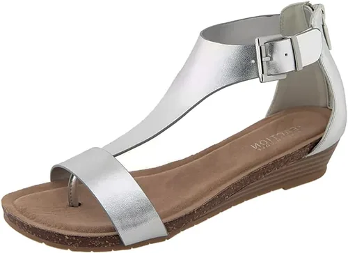 Vista 13 de Kenneth Cole REACTION Great Gal - Sandalia de cuña con correa en T para mujer