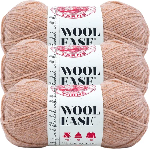 Vista 26 de Lion Brand Yarn, Wool-Ease - Ovillo de punto y ganchillo color rosa, 1