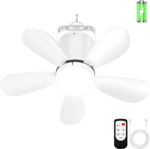 Vista 10 de 21" Solar Ceiling Fan Light, Foldable Solar Panel Gazebo Fan 21" Fan M