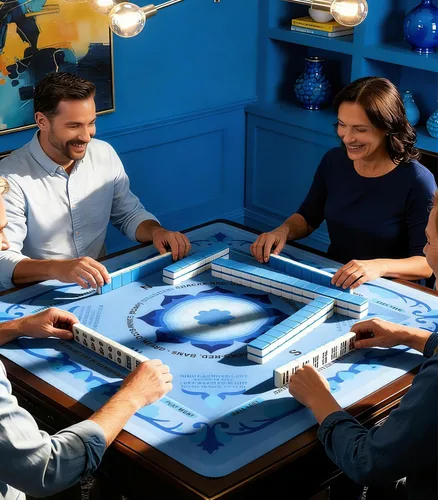 Vista 5 de Mahjong - Tapete para mesa, tapete de neopreno Mahjong de 33 x 33 pulgadas con reglas, tapete antideslizante de reducción de ruido Mah Jongg